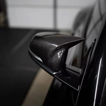 BMW 1 SERIES F40, 2 SERIES F44 & TOYOTA SUPRA CARBON FIBRE M STYLE MIRROR COVERs (2019+) F40 F44 F45 F46 F48 G29 J29-carbonizeduk