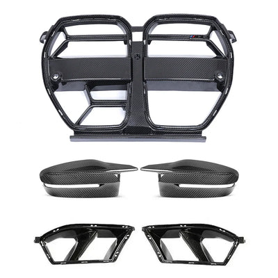BMW M3/M4 G80/G81/G82/G83 MP STYLE: GRILLE, SIDE MIRRORS, AIR VENTS - PACKAGE-carbonizeduk