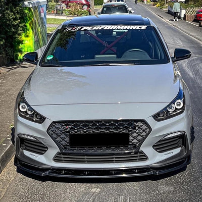Hyundai i30N Gloss black front lip splitter STO style MK3 2017-2019-carbonizeduk