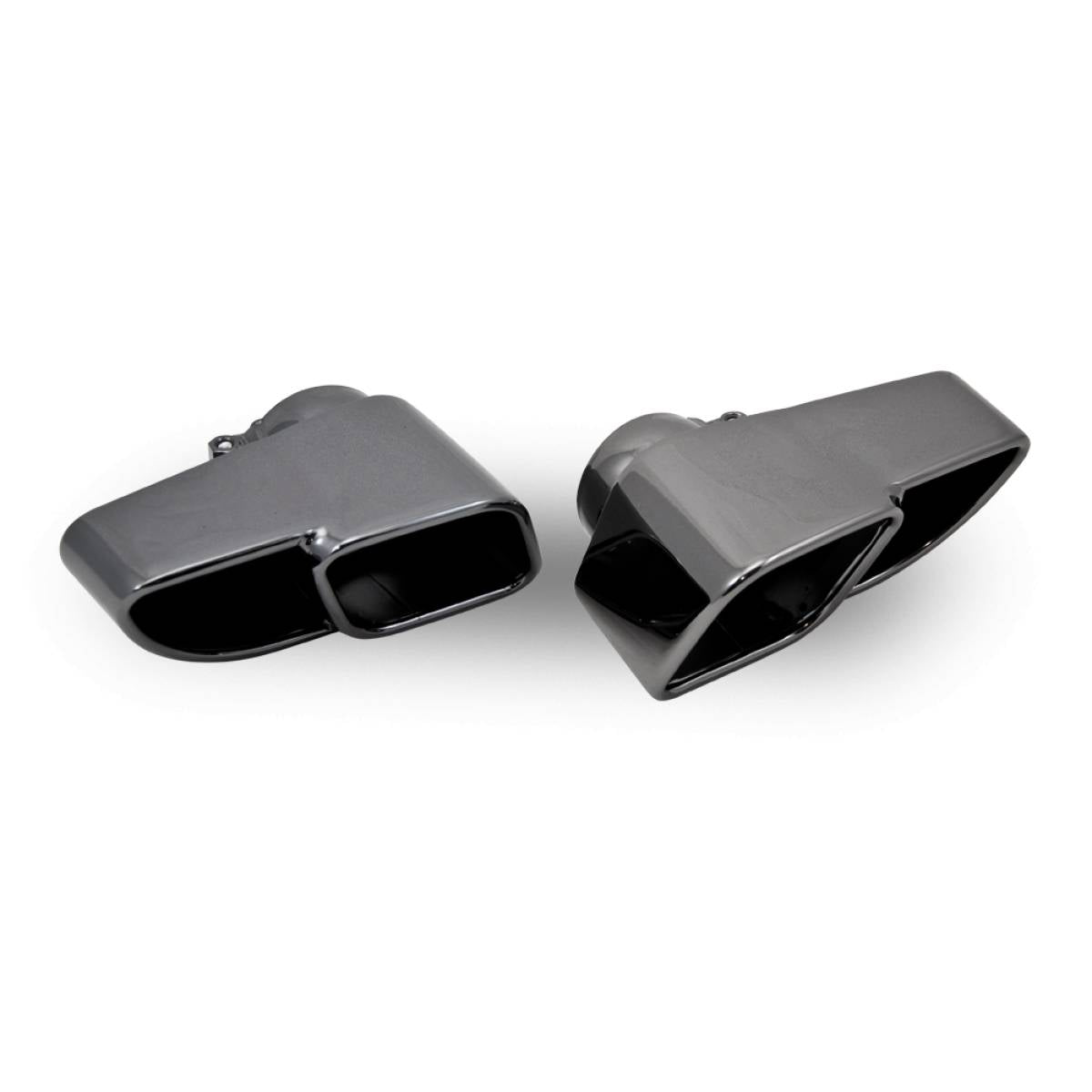 PORSCHE 911 997.1 TURBO BLACK CHROME FINISH EXHAUST TAILPIPES-carbonizeduk