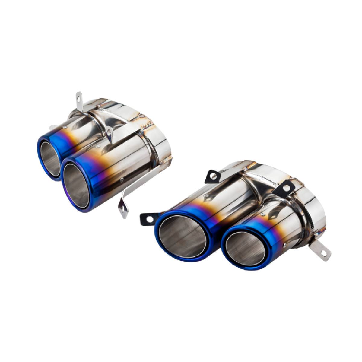 AUDI R8 V8 STAINLESS STEEL BURNT FINISH EXHAUST TAILPIPES-carbonizeduk