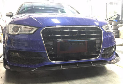 Carbon Fiber Front Lip Splitter Audi A3 S-LINE S3 Hatchback 14-15-carbonizeduk
