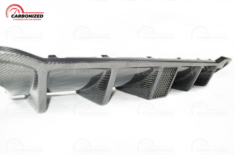Audi S3 saloon DTM Carbon fibre Diffuser with Light 2017-2019-carbonizeduk