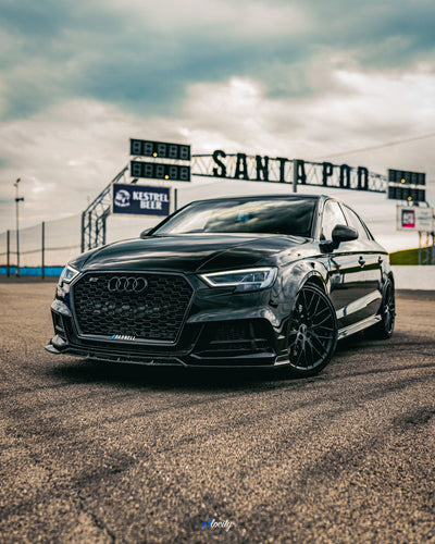 Audi S3 & S - Line HT style Gloss Black Front Lip splitter 2017-2019-carbonizeduk