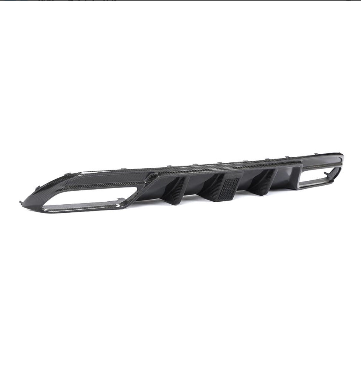 Mercedes Benz C63 W205 Carbon Fibre Rear Bumper Diffuser+ with brake lights-carbonizeduk