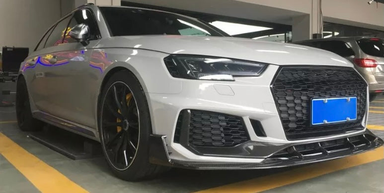 Audi RS4 Avant B9 Dry Carbon Fibre Front Lip splitter Kit 2019+-carbonizeduk