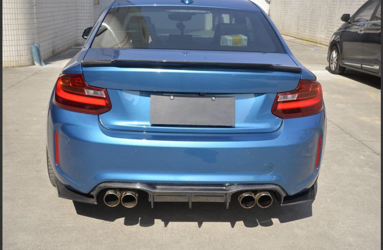 BMW M2 F87 16-18 Carbon Fibre Big Fin MTC Style diffuser-carbonizeduk