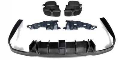 Carbon fibre Rear BRBUS Diffuser + Exhaust Tips Mercedes Benz W213 E63 E43 AMG E400 Sport 2016-2018-carbonizeduk