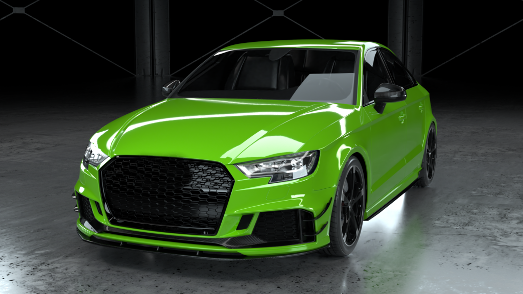 Audi RS3 Saloon 4-Door Carbon Fibre Front Lip 2017-2019-carbonizeduk