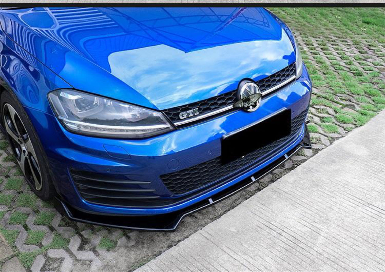 Golf Mk7 / mk7.5 R/GTI/R-Line Gloss black GT front lip Splitter with Side Fins-Front splitter-carbonizeduk