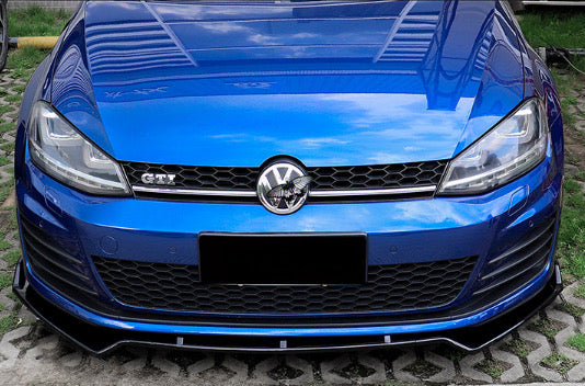 Golf Mk7 / mk7.5 R/GTI/R-Line Gloss black GT front lip Splitter with Side Fins-Front splitter-carbonizeduk