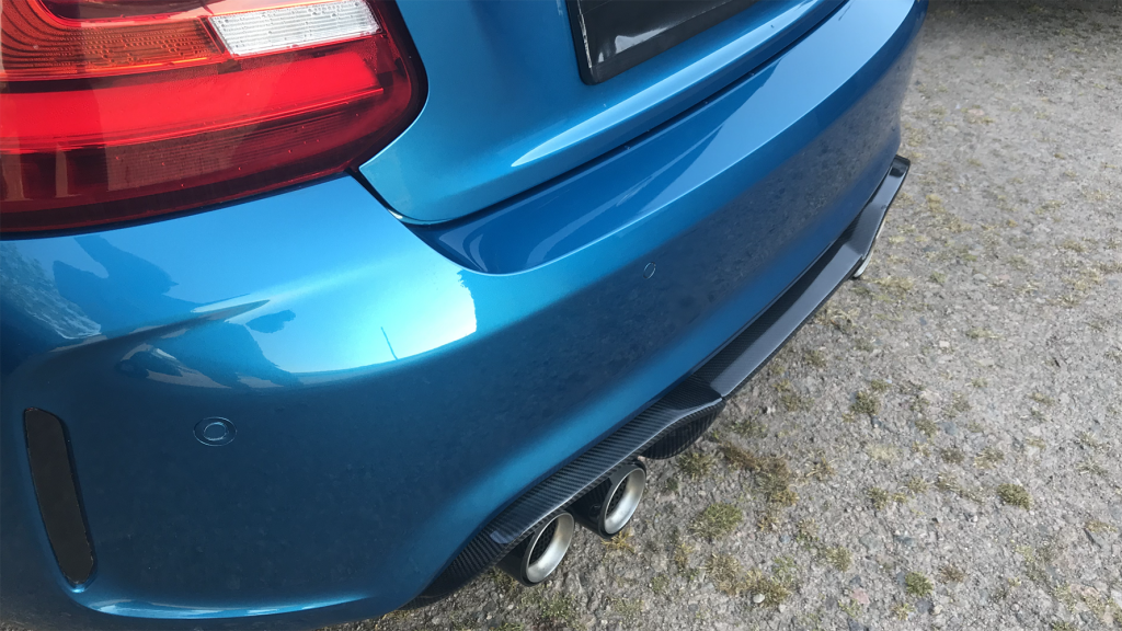 BMW F87 M2 16-17 M Performance Big Fin Carbon Fibre Rear Bumper diffuser-carbonizeduk
