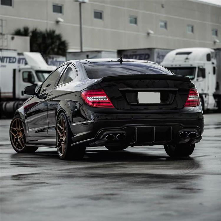 Mercedes Benz C63 W204 Carbon Fibre Rear Bumper Diffuser 12-14-carbonizeduk