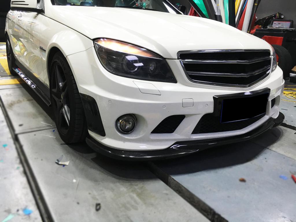 Mercedes Benz W204 C63 AMG carbon Fibre Front Lip 2009-2010-carbonizeduk