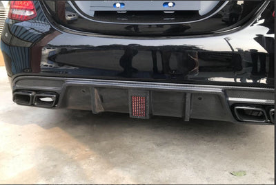 Mercedes Benz C63 W205 Carbon Fibre Rear Bumper Diffuser+ with brake lights-carbonizeduk