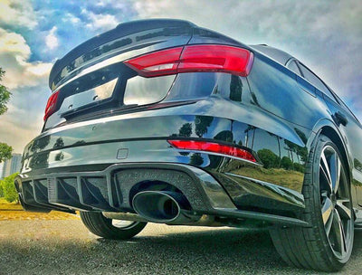 Audi RS3 Saloon Carbon Fibre DTM style Diffuser+Brake lights 17-18-carbonizeduk