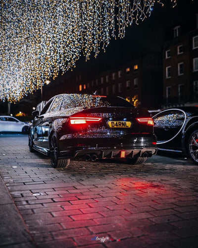 Audi S3 saloon DTM Carbon fibre Diffuser with Light 2017-2019-carbonizeduk