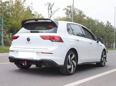 Volkswagen Golf MK8 GTI GLOSS BLACK DIFFUSER EXTENSION WITH F1 Led LIGHT-carbonizeduk