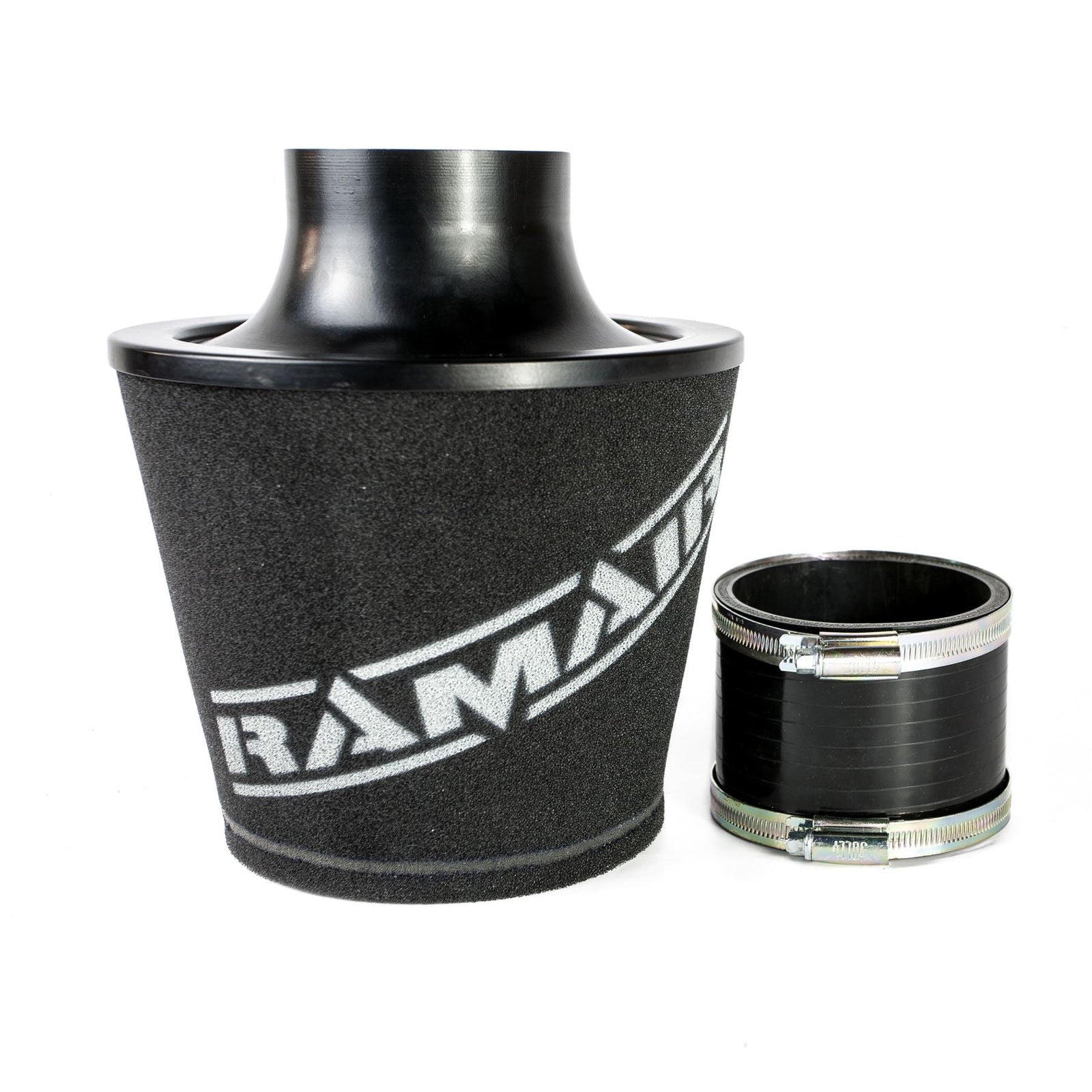 Ramair Large Foam Filter Aluminium Base 90mm (3.5inch) OD Black with Silicone Coupler-Filters-carbonizeduk