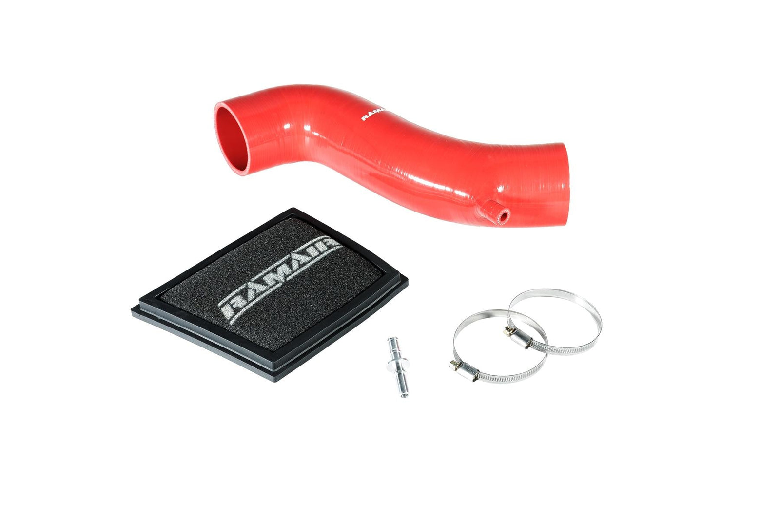 Ramair Foam Direct Panel Air Filter & Intake Hose for MK7 Ford Fiesta ST - Red-Filters-carbonizeduk