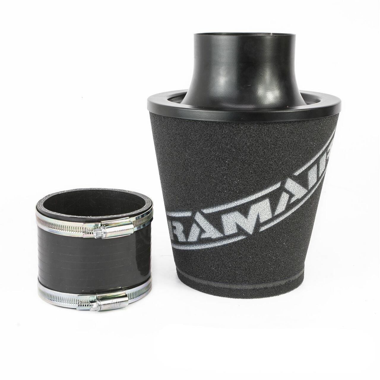 Ramair Medium Foam Filter Aluminium Base 90mm (3.5inch)OD Black with Silicone Coupler-Filters-carbonizeduk