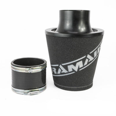 Ramair Medium Foam Filter Aluminium Base 90mm (3.5inch)OD Black with Silicone Coupler-Filters-carbonizeduk