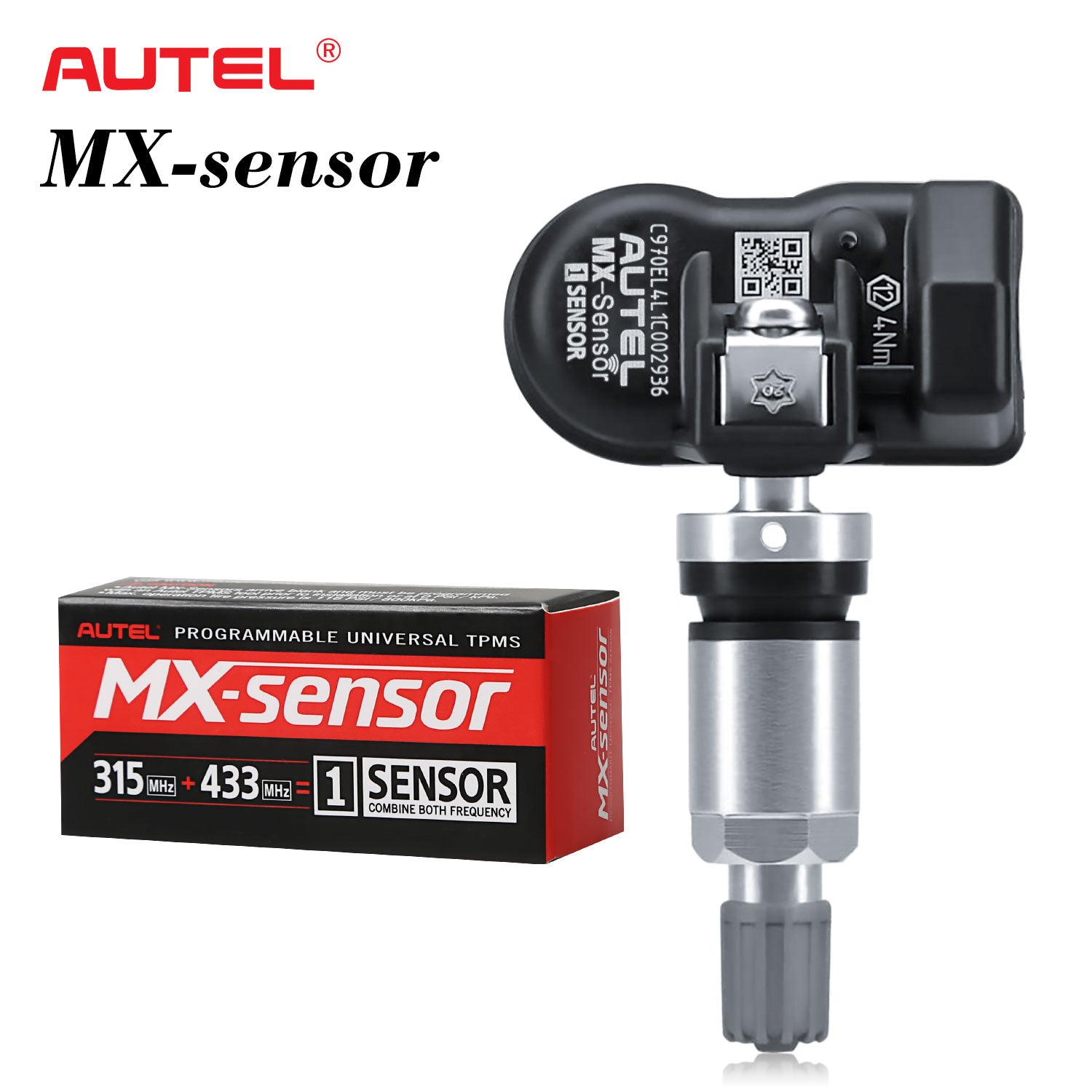 Autel MX-Sensor 433/315 MHZ 2 IN 1 TPMS Sensor Programmable Universal-carbonizeduk