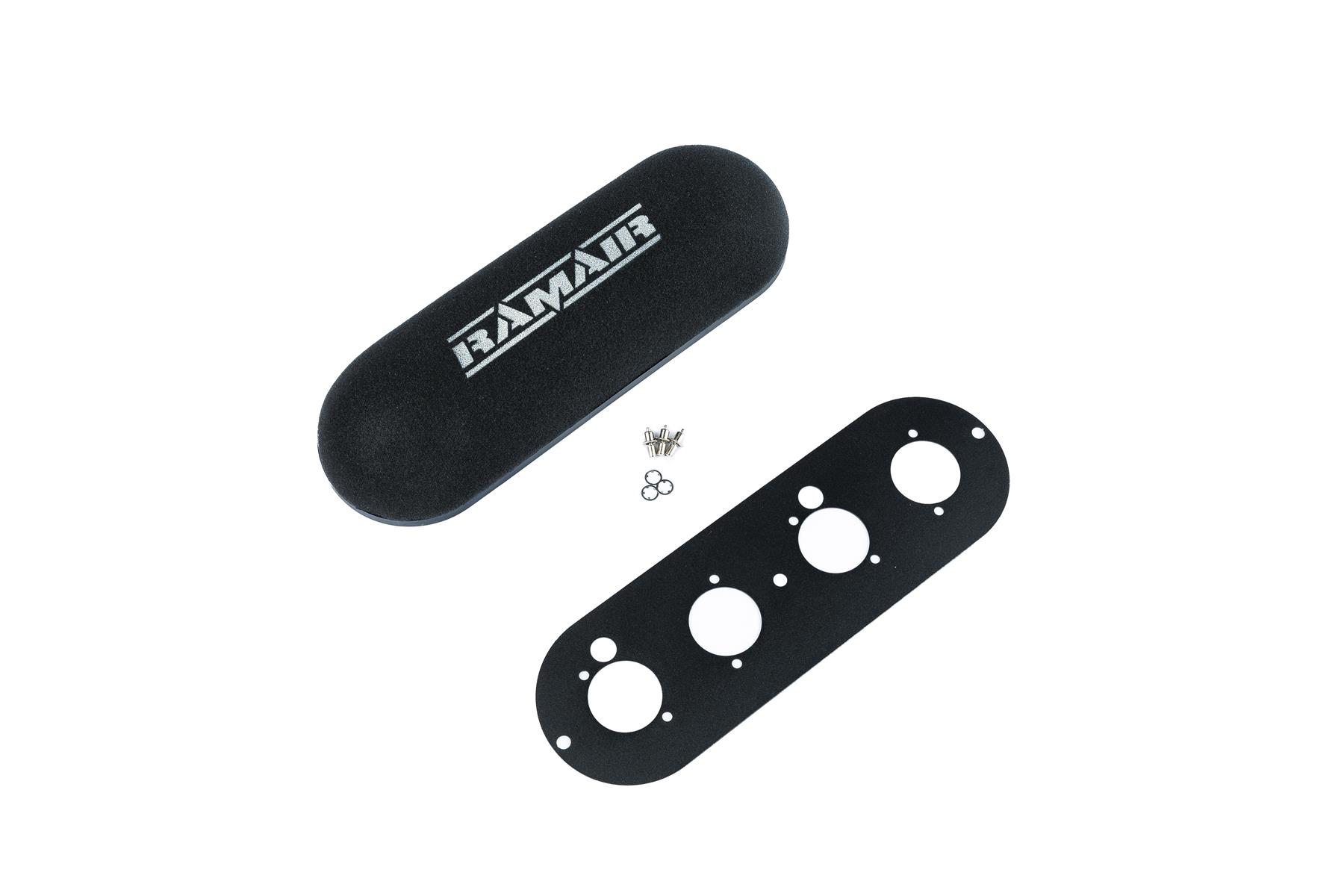 Twin Domed Carb Air Filter & Baseplate to fit Lotus Twin Cam 1558cc - 90mm Internal Height-Filters-carbonizeduk