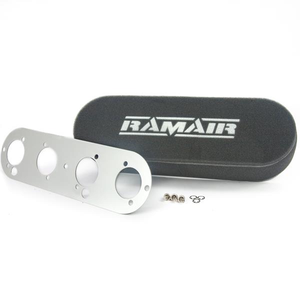 Twin Carb Air Filter & Baseplate Vauxhall 2.0 16v Weber DCOE 80mm Internal Height-Filters-carbonizeduk