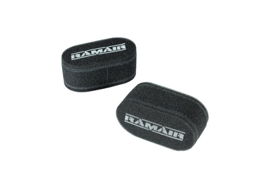 Carb Sock Foam Air Filters Caged 2x 75mm - Short-Filters-carbonizeduk