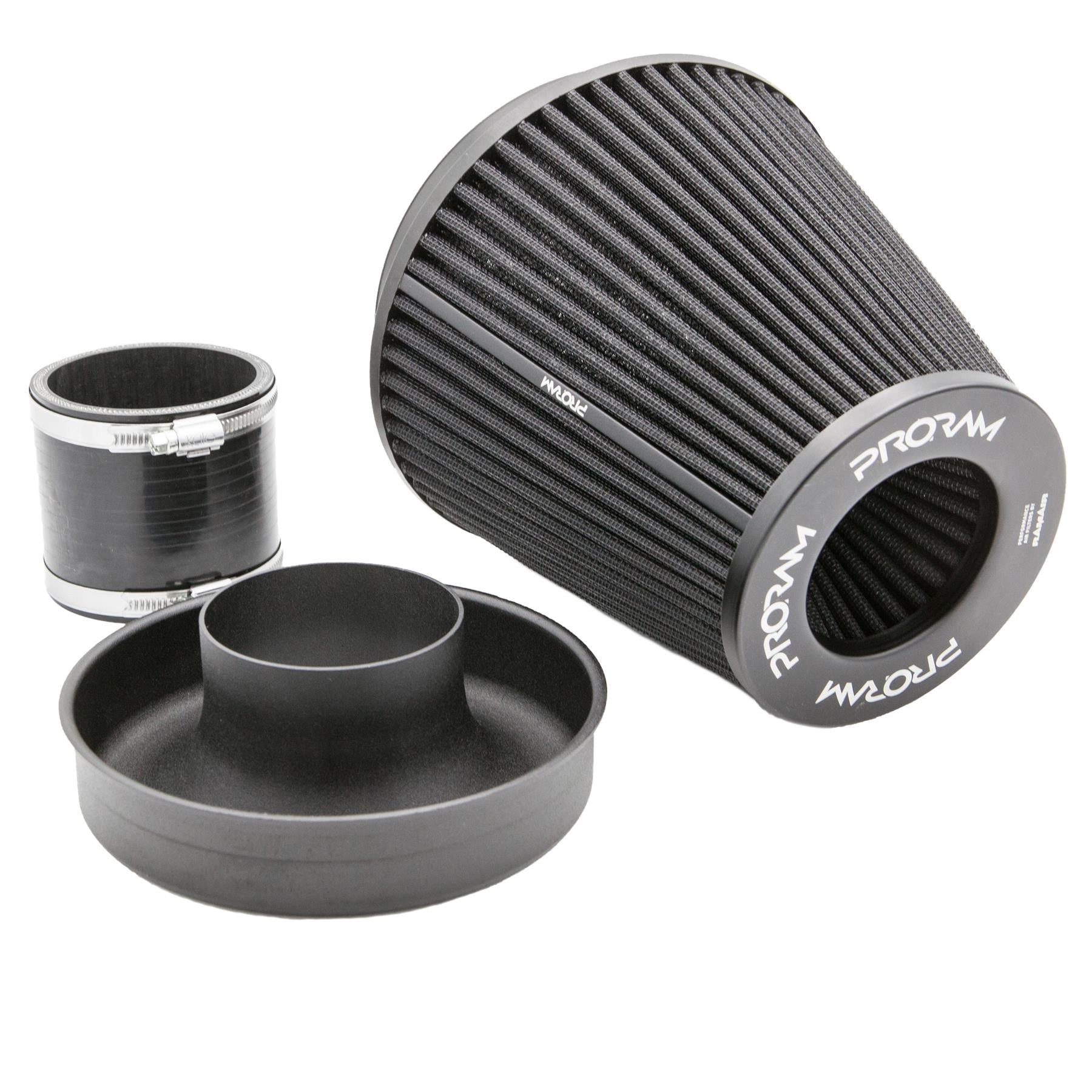 Proram 76mm (3inch) ID Neck Large Cone Air Filter with Velocity Stack and Coupling-Filters-carbonizeduk