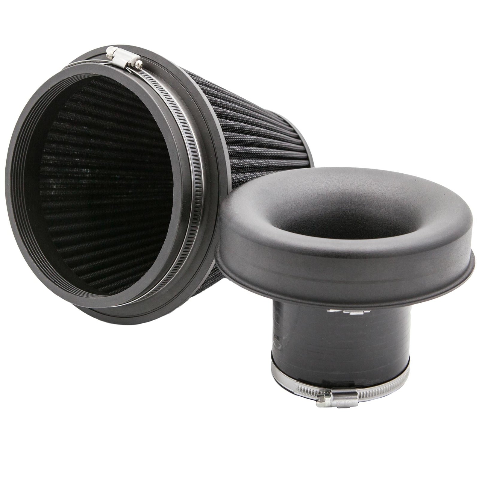 Ramair Pleated 102mm (4inch) ID Neck Large Cone Air Filter with Velocity Stack and Coupling-Filters-carbonizeduk