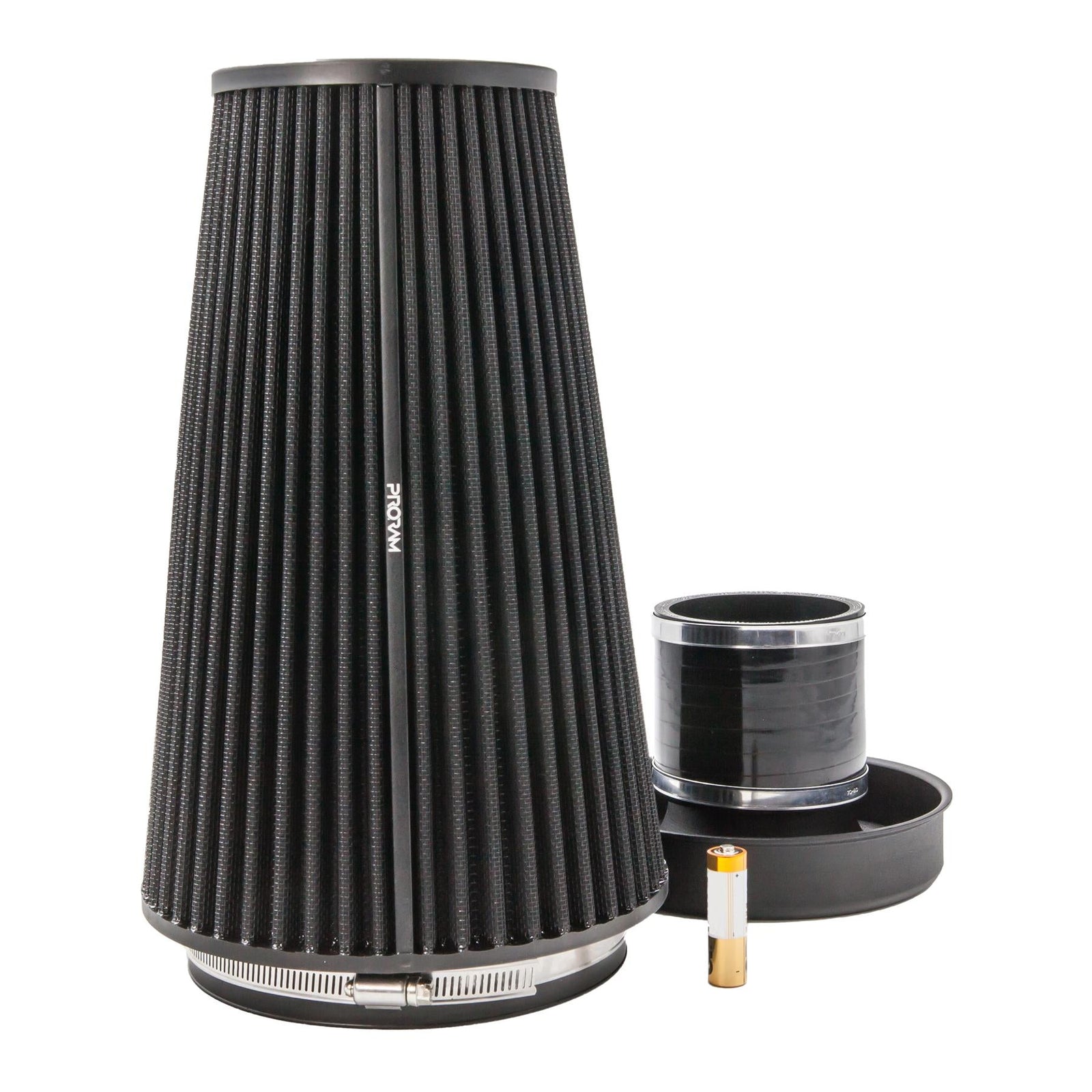Ramair Pleated 80mm (3.1inch) ID Neck XLarge Cone Air Filter with Velocity Stack and Coupling-Filters-carbonizeduk