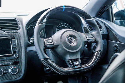 Volkswagen Polo MK5 6R GTI / R-line Carbon Fibre Steering Wheel (CUSTOM / 2009 - 2014 Models)-Steering wheel-carbonizeduk
