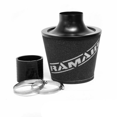 Ramair Large Foam Filter Aluminium Base 80mm (3.1inch) OD Black with Silicone Coupler-Filters-carbonizeduk