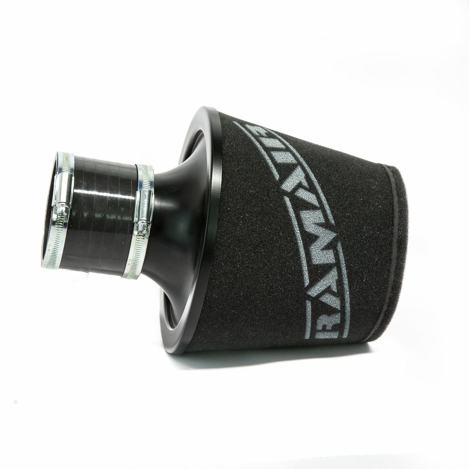 Ramair Foam Jet Stream Large Cone Air Filter 70mm (2.75inch) OD Black with Silicone Coupler-Filters-carbonizeduk