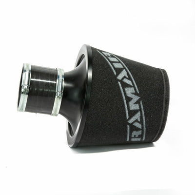 Ramair Foam Jet Stream Large Cone Air Filter 70mm (2.75inch) OD Black with Silicone Coupler-Filters-carbonizeduk