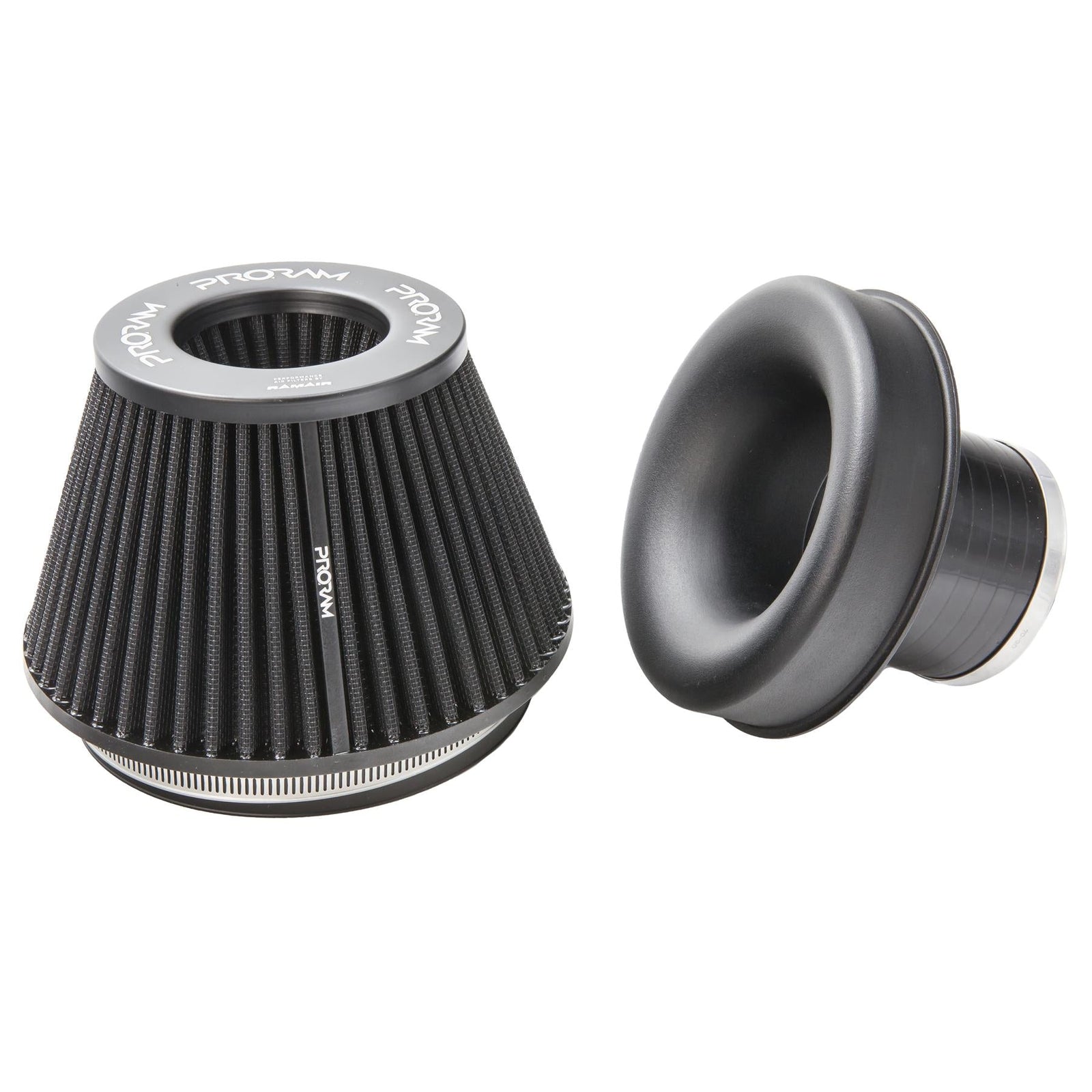 Ramair Pleated 102mm (4inch) ID Neck Medium Cone Air Filter with Velocity Stack and Coupling-Filters-carbonizeduk