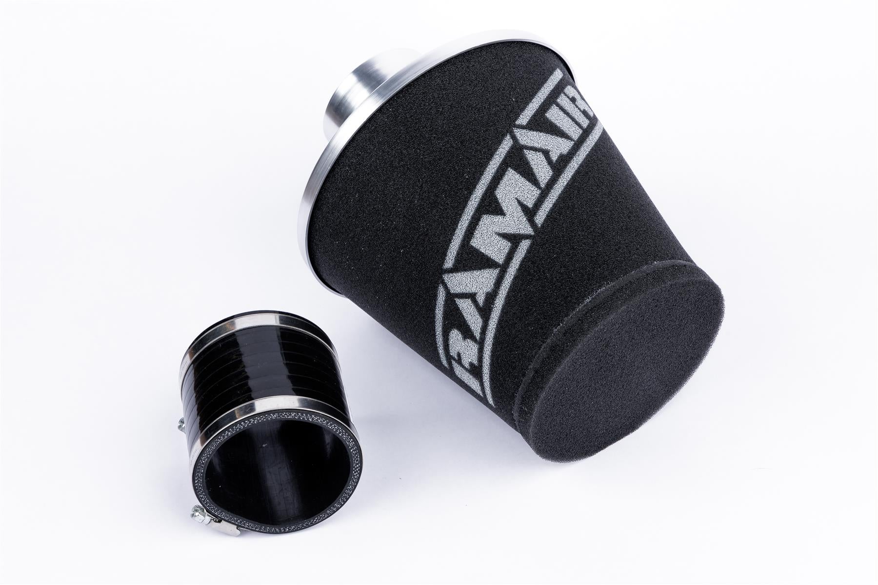Ramair Medium Foam Filter Aluminium Base 90mm (3.5inch) OD Silver with Silicone Coupler-Filters-carbonizeduk