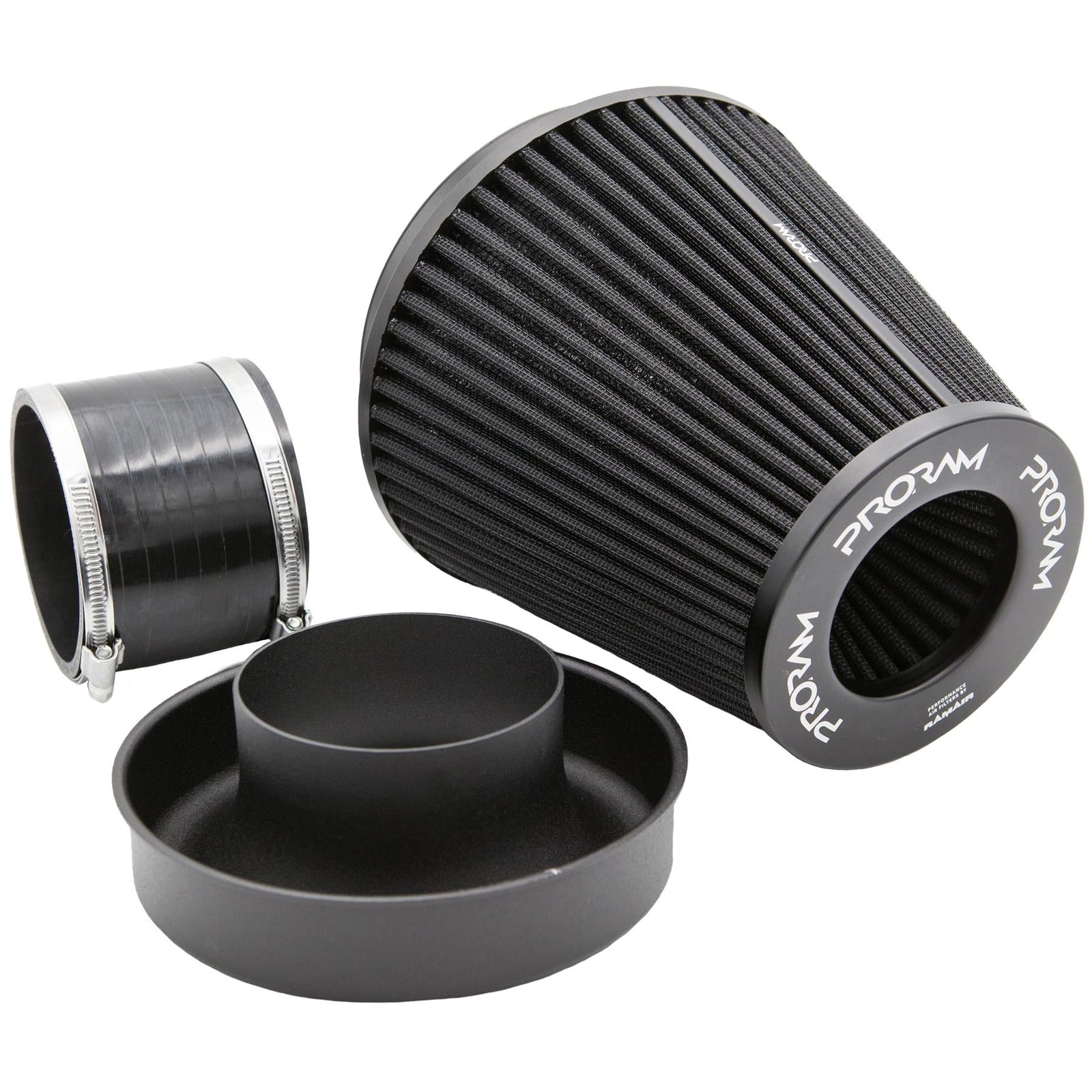 Ramair Pleated 90mm (3.5inch) ID Neck Large Cone Air Filter with Velocity Stack and Coupling-Filters-carbonizeduk