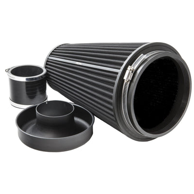 Ramair Pleated 80mm (3.1inch) ID Neck XLarge Cone Air Filter with Velocity Stack and Coupling-Filters-carbonizeduk