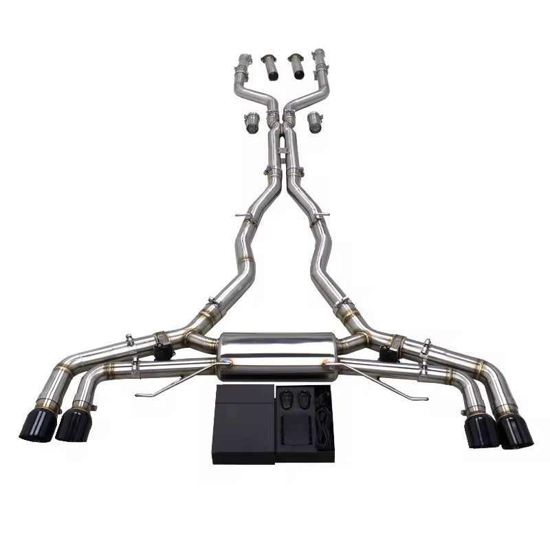 BMW X5M/X6M Stainless Steel performance Cat back Exhaust system 3” Valvetronic inc Mid pipe & X pipe F95/F96 2020-2024-carbonizeduk