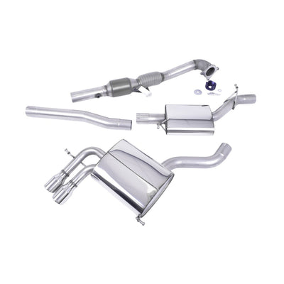 Milltek Turbo-back including Hi-Flow Sports Cat Exhaust Audi A3 2.0T FSI Quattro 5-Door SportBack 04-12-Manifolds, Decats & Sports Cats-carbonizeduk