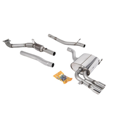 Milltek Turbo-back including Hi-Flow Sports Cat Exhaust Audi A3 2.0T FSI Quattro 5-Door SportBack 04-12-Manifolds, Decats & Sports Cats-carbonizeduk