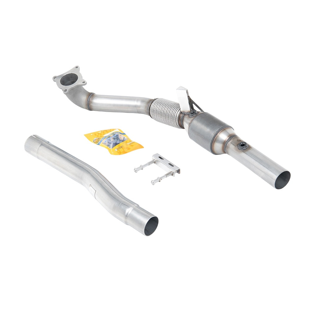 Milltek Cast Downpipe with Race Cat Exhaust Audi TT Mk2 TTS Quattro 08-14-Manifolds, Decats & Sports Cats-carbonizeduk