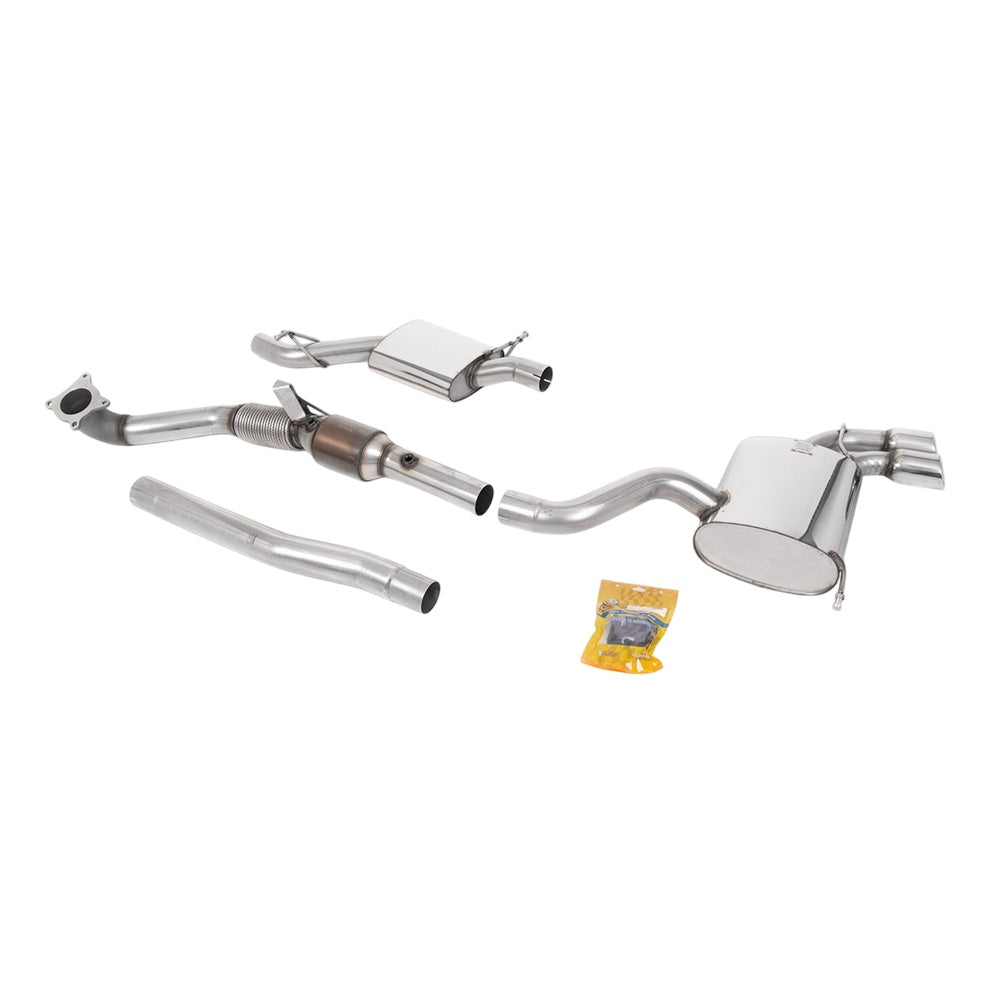 Milltek Turbo-back including Hi-Flow Sports Cat Exhaust Audi S3 2.0 T Quattro 3-Door 8P 06-12-Manifolds, Decats & Sports Cats-carbonizeduk