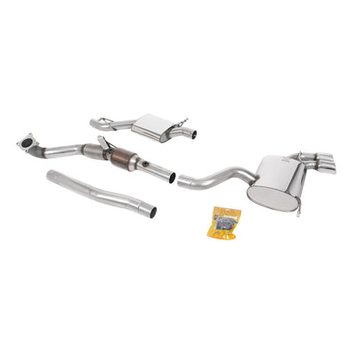 Milltek Turbo-back including Hi-Flow Sports Cat Exhaust Audi S3 2.0 T Quattro 3-Door 8P 06-12-Manifolds, Decats & Sports Cats-carbonizeduk