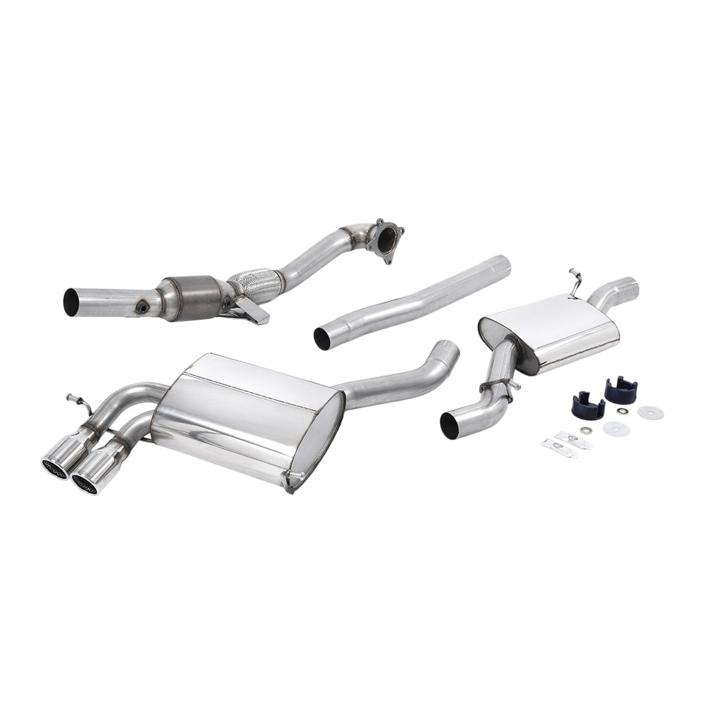 Milltek Turbo-back including Hi-Flow Sports Cat Exhaust Audi S3 2.0 T Quattro Sportback 8P 07-12-Manifolds, Decats & Sports Cats-carbonizeduk