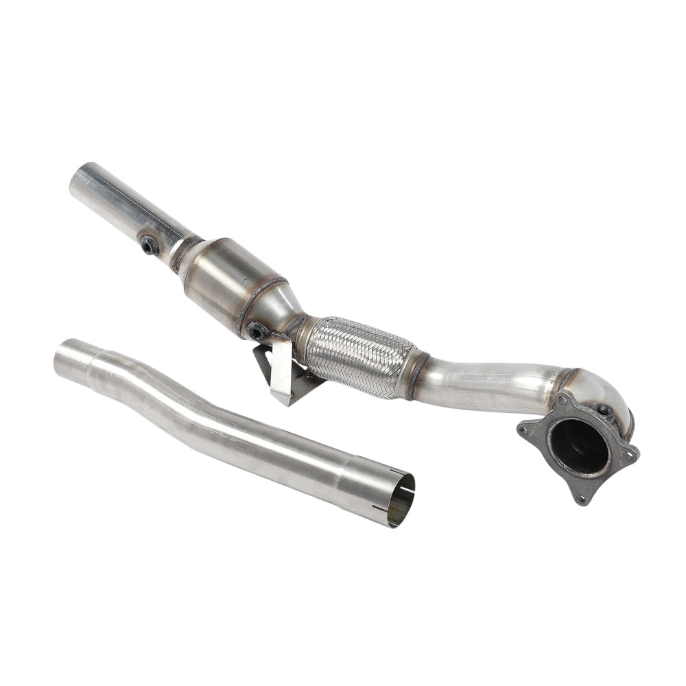 Milltek Cast Downpipe with HJS High Flow Sports Cat Exhaust Audi TT Mk2 TTS Quattro 08-14-Manifolds, Decats & Sports Cats-carbonizeduk