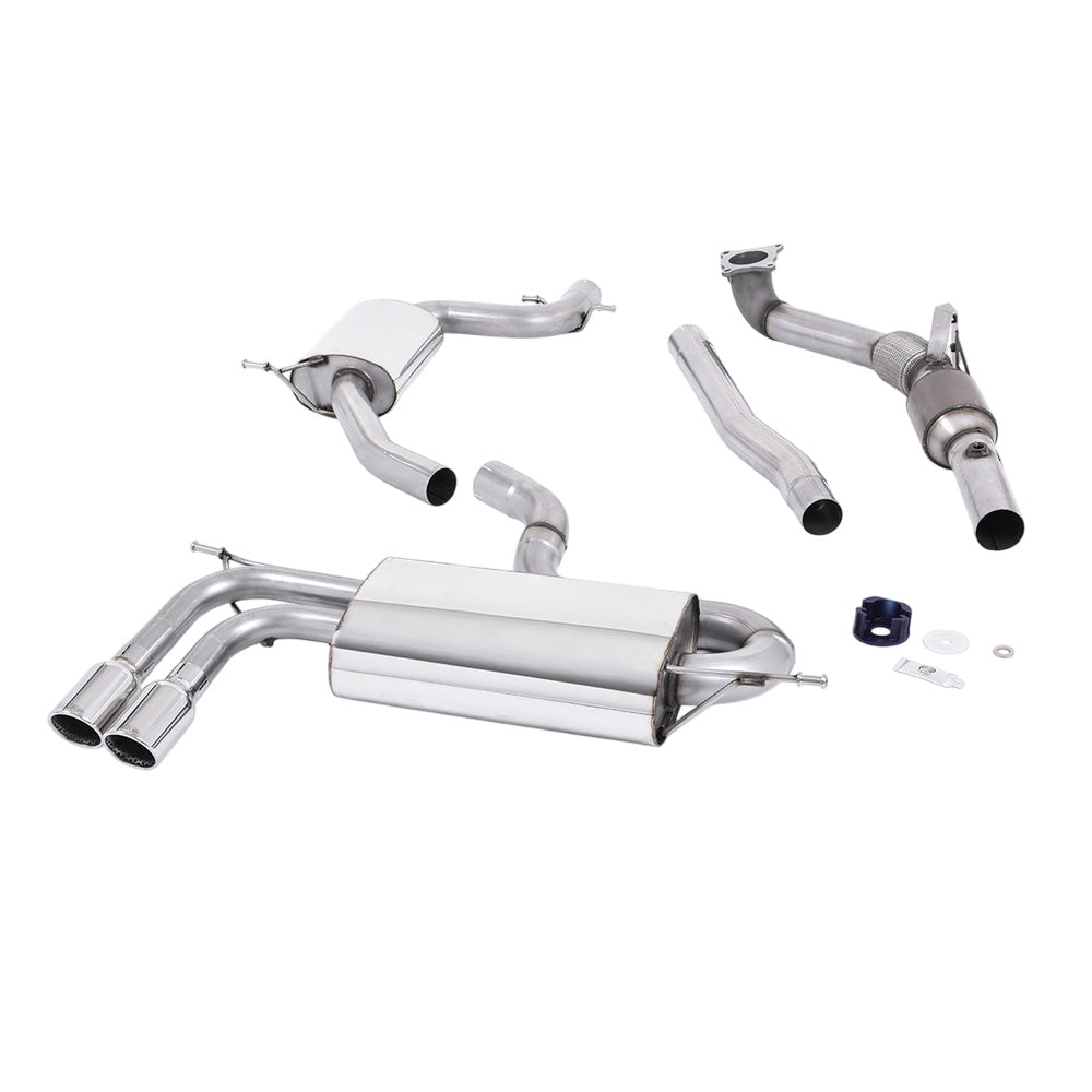 Milltek Turbo-back including Hi-Flow Sports Cat Exhaust Audi A3 1.8 TSI 2WD 3-Door 08-12-Manifolds, Decats & Sports Cats-carbonizeduk